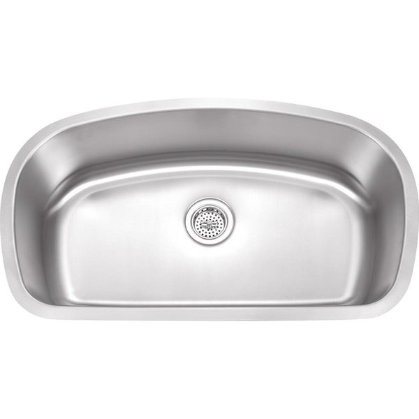 Wells Sinkware 33 in 18 Gauge Undermount Single Bowl Stainless Steel Kitchen Sink SSU33199